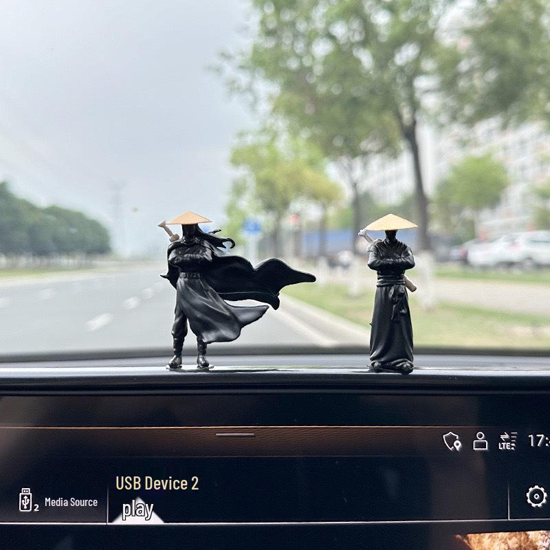 Martial Arts Swordsman Car Interior Ornament - 2025 Center Console Decoration Accessory