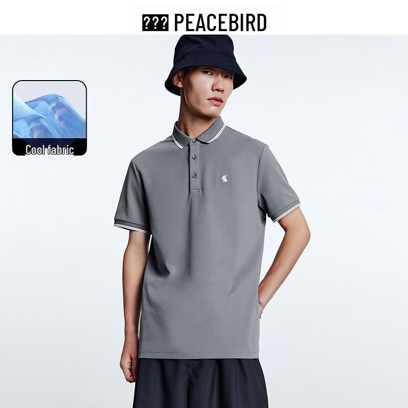 Peacebird Men s Cool-Feel Embroidered Polo Shirt B1DBD2223 M