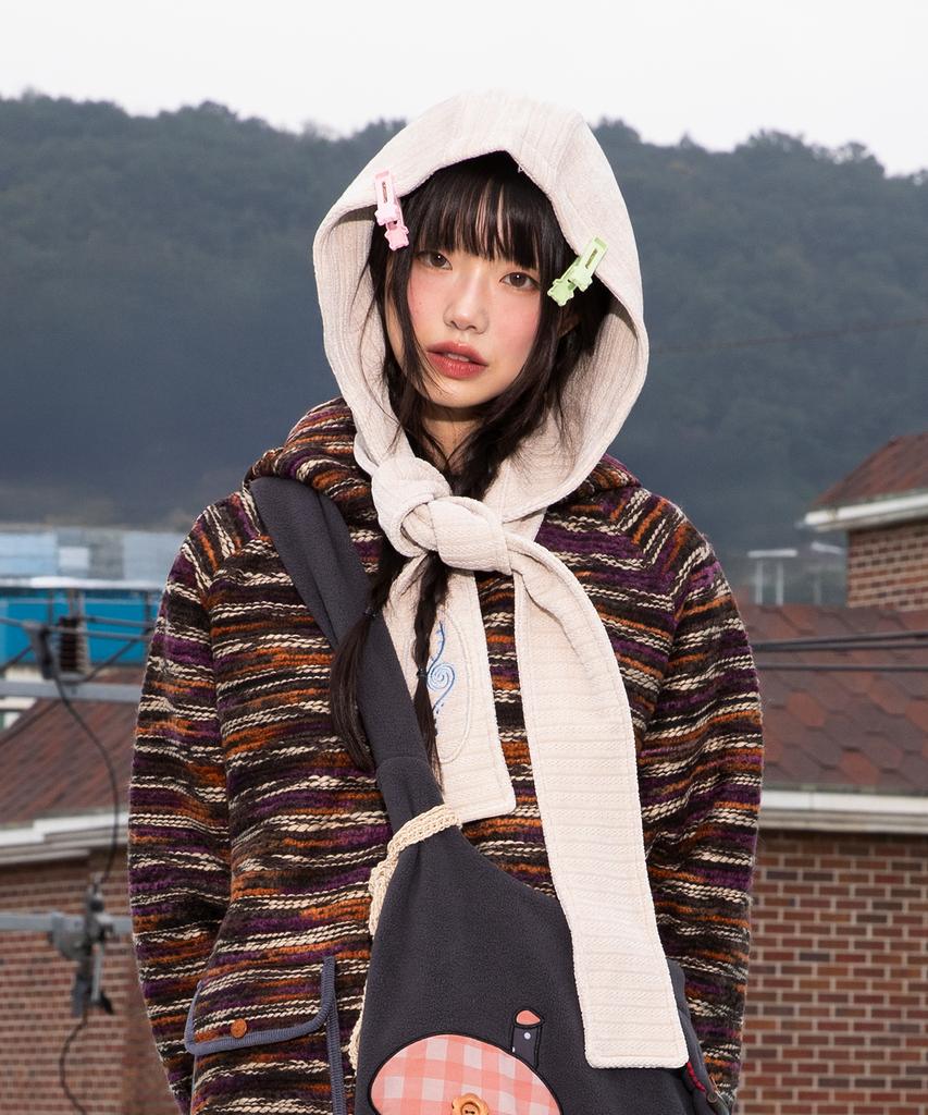 RuNaKi'Hu' Wxac012 Yukimimi Hooded Muffler (Ivory)