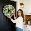 Simulated Plant Easter Decoration Wreath Plastic Spring Floral Wreath  Holiday Decor