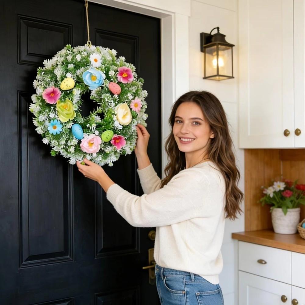 Simulated Plant Easter Decoration Wreath Plastic Spring Floral Wreath  Holiday Decor