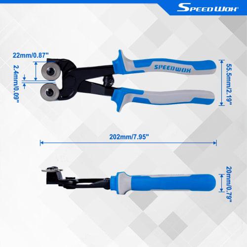 SPEEDWOX Roller-Type Tile Nippers with Premium Carbide Tips for Cutting Mosaics, Glass Cutter, Tile Cutter, Stained Glass, and More, Professional Tool