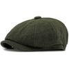 HT4834 Berets for Men Women Vintage Striped Wool Beret Hat Male Female Octagonal Beret Cap Adjustable Spring Autumn Ivy Flat Cap