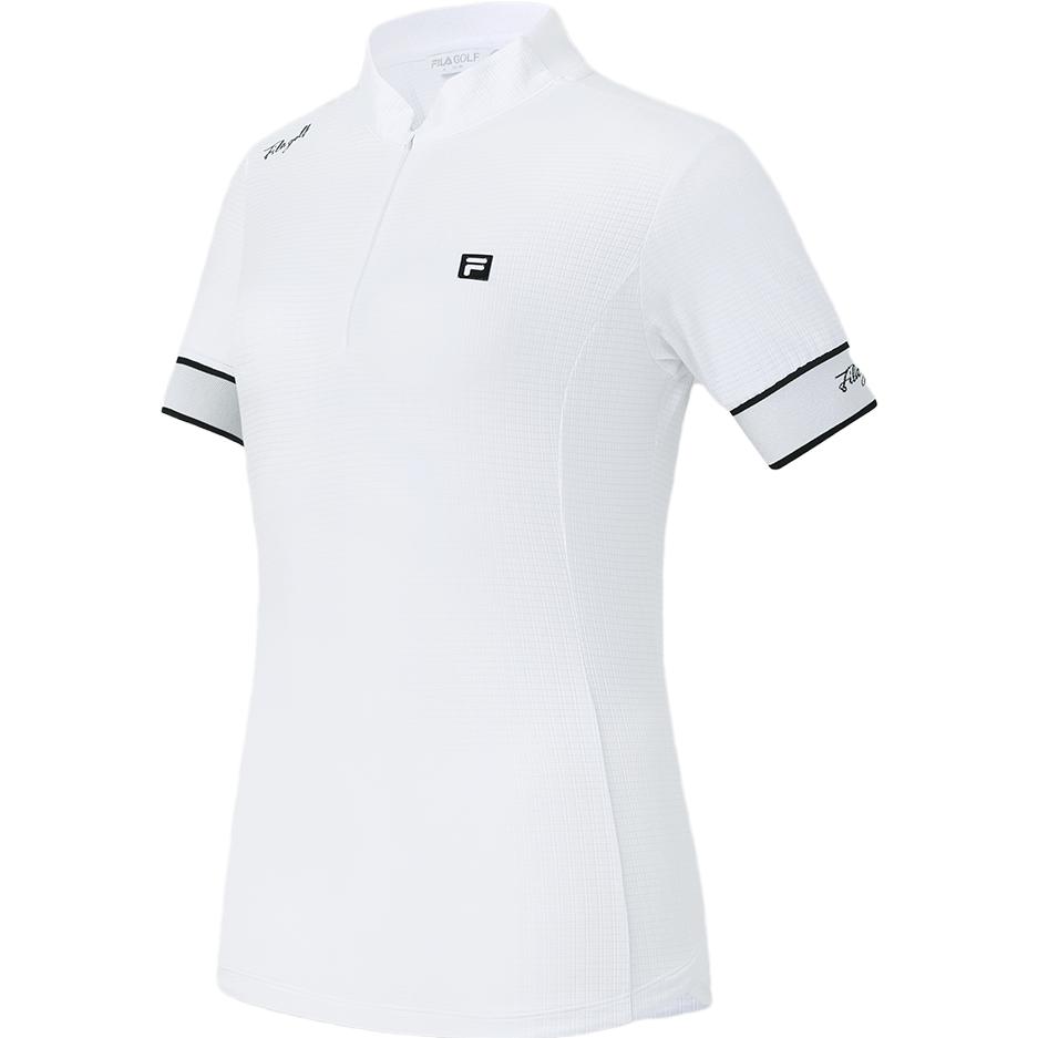 

Fila 2023 Осень Новая Простая Однотонная Футболка-Пуловер с Воротником-Стойкой Облегающего Кроя для Гольфа Женские топы Нефритово-Белый A11W335113F-WT M