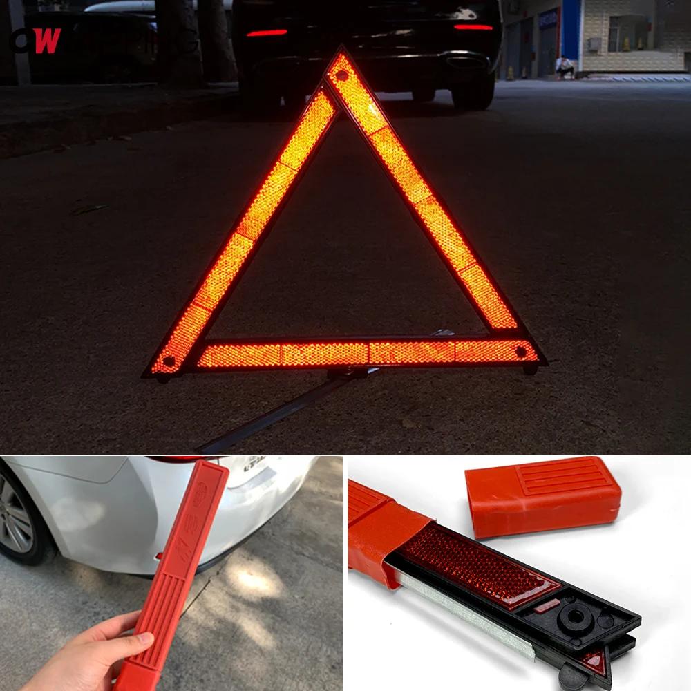 Triangle Reflective Warning Sign Foldable Red Car Hazard Breakdown Warning Stand Emergency  Portable Parking Rack Reflector