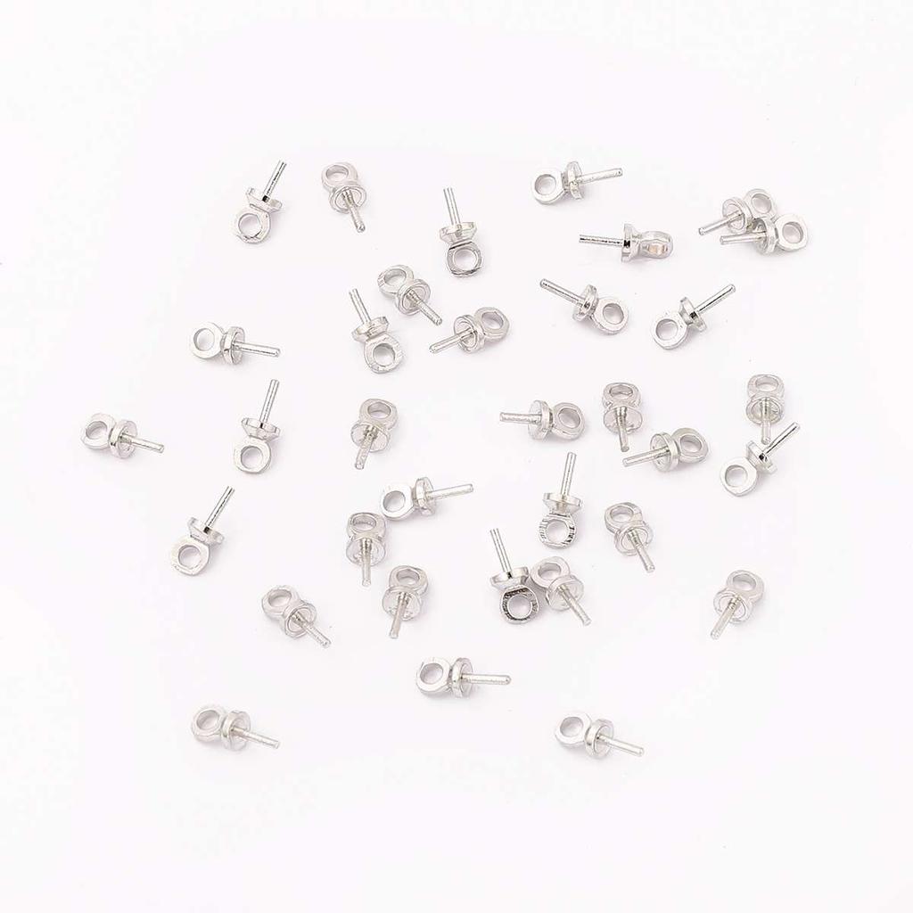 50pcs/Bag Hanging Cap Claw Nails Copper Material Rhodium Plating Pendant Making DIY Fashion Jewelry Accessory