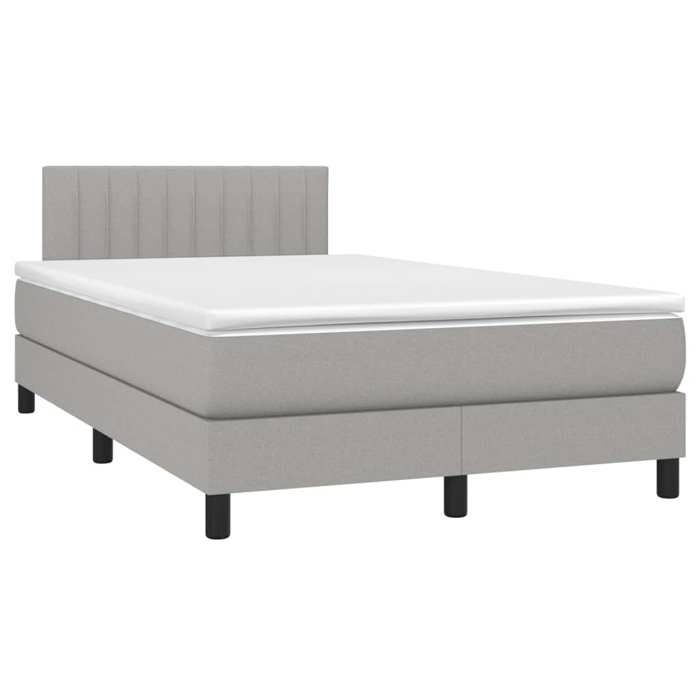 Maison Exclusive - Sommier à lattes de lit avec matelas Gris clair 120x200cm Tissu