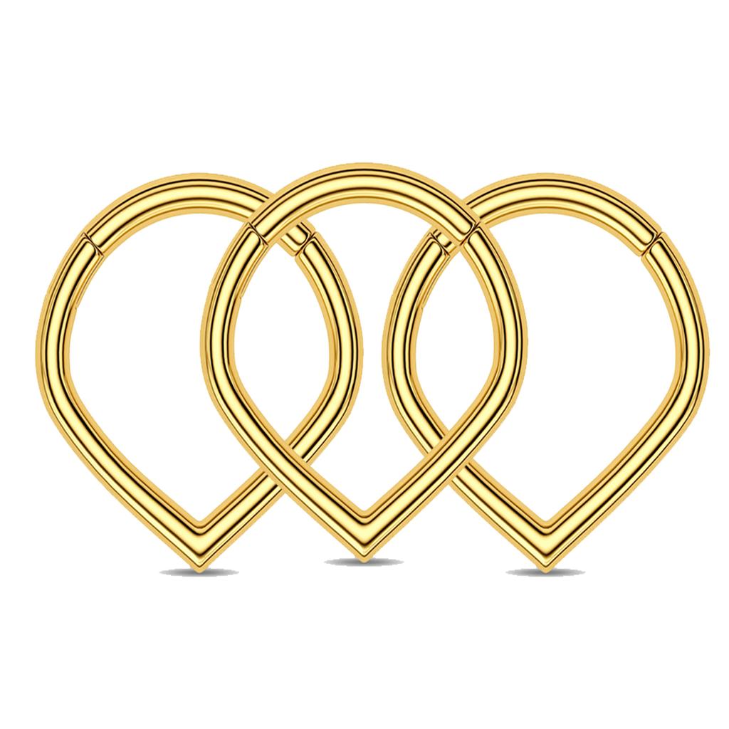 Heart Hinged Nose Ring Hoop Teardrop Septum Hoop Conch Daith Helix Ring Hoops Rook Tragus Ring Lip Ring Cartilage Earrings Hoop