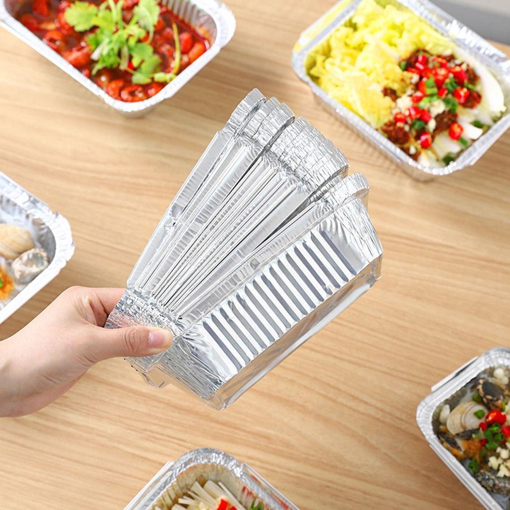 50Pcs 230-700ML Aluminum Foil Paper Liner Non-stick Disposable Oven Cooking Pan  Camping