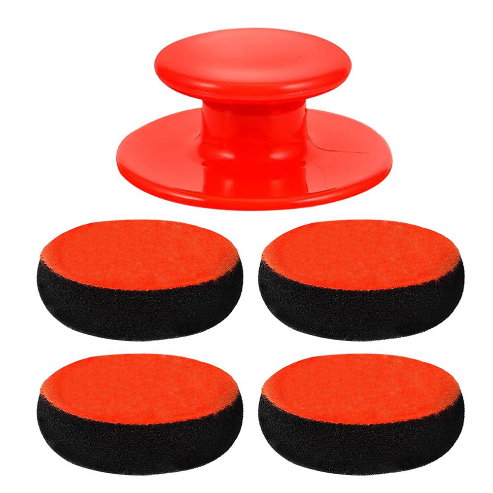 Car Polishing Waxing Sponge Brush Wheel Tire Paint Cleaning Applicator Pad Soft Foam Round Shaped Truck Motor Auto Detail Tool