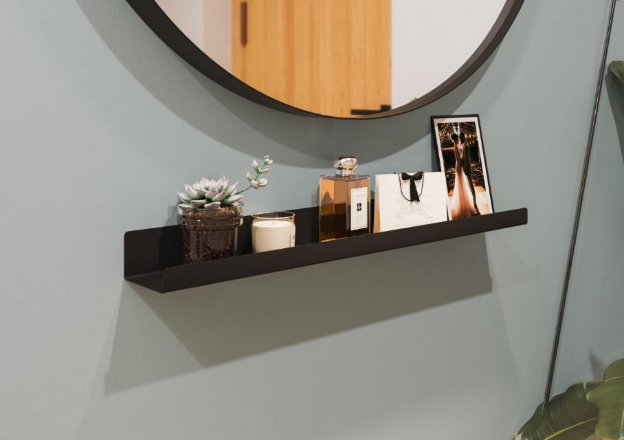 AD20 shelf, textured black, 600mm