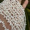Natural Freshwater Rice-Shaped 4-5mm Necklace Beads with Tiny Flaws and Two-Eight Hole Design for DIY Jewelry.