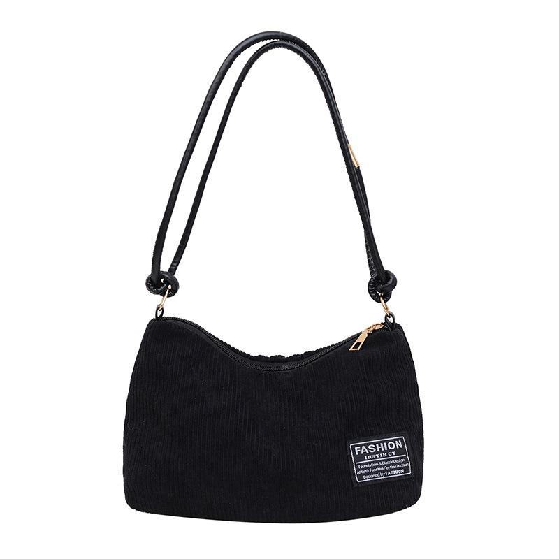 New corduroy casual bag women's bag fashion oblique span shoulder portable commuter underarm bag trendy bag
