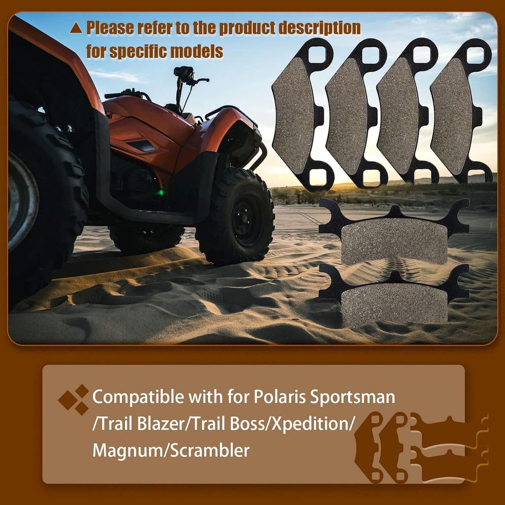 Front Rear Brake Pads For Polaris Sportsman 450 500 700 800 4X4 Scrambler 500 400 Trail Blazer 250 330 Magnum 330 500 Trail Boss 330 Xpedition 325