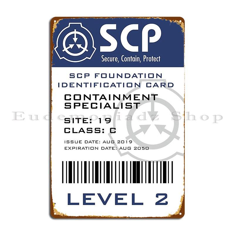 

Значок специалиста по содержанию Фонда SCP Металлические таблички Украшение Железо Кинотеатр Украшение Стены Индивидуальный Жестяной Знак Постер 20x30cm（7.8x11.8inch）