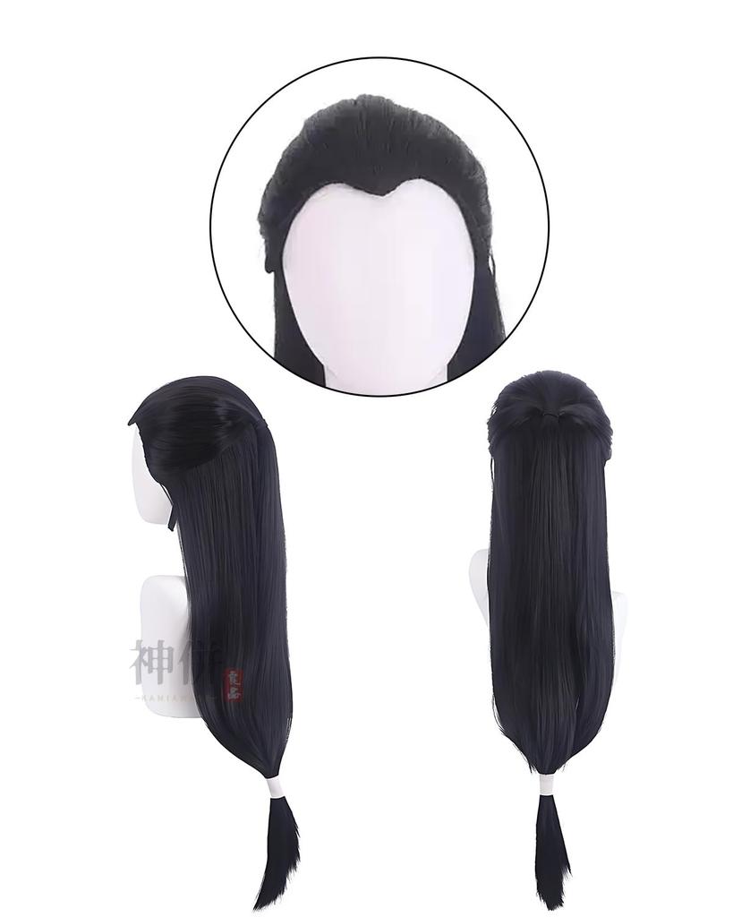 Zhuge Kongming Cosplay Costume with for School Festivals and Stage Performances Kongming Blue Size [Excellent Product] Wig, Blue, Adult, (Zhuge Wig,