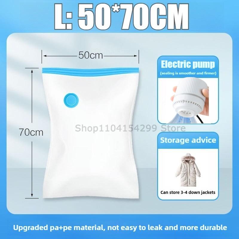 Vacuum Storage Bags with Electric/Hand Pump Multi-Purpose Plastic Rectangular Bags with Zipper Closure Space-Saving Organizer