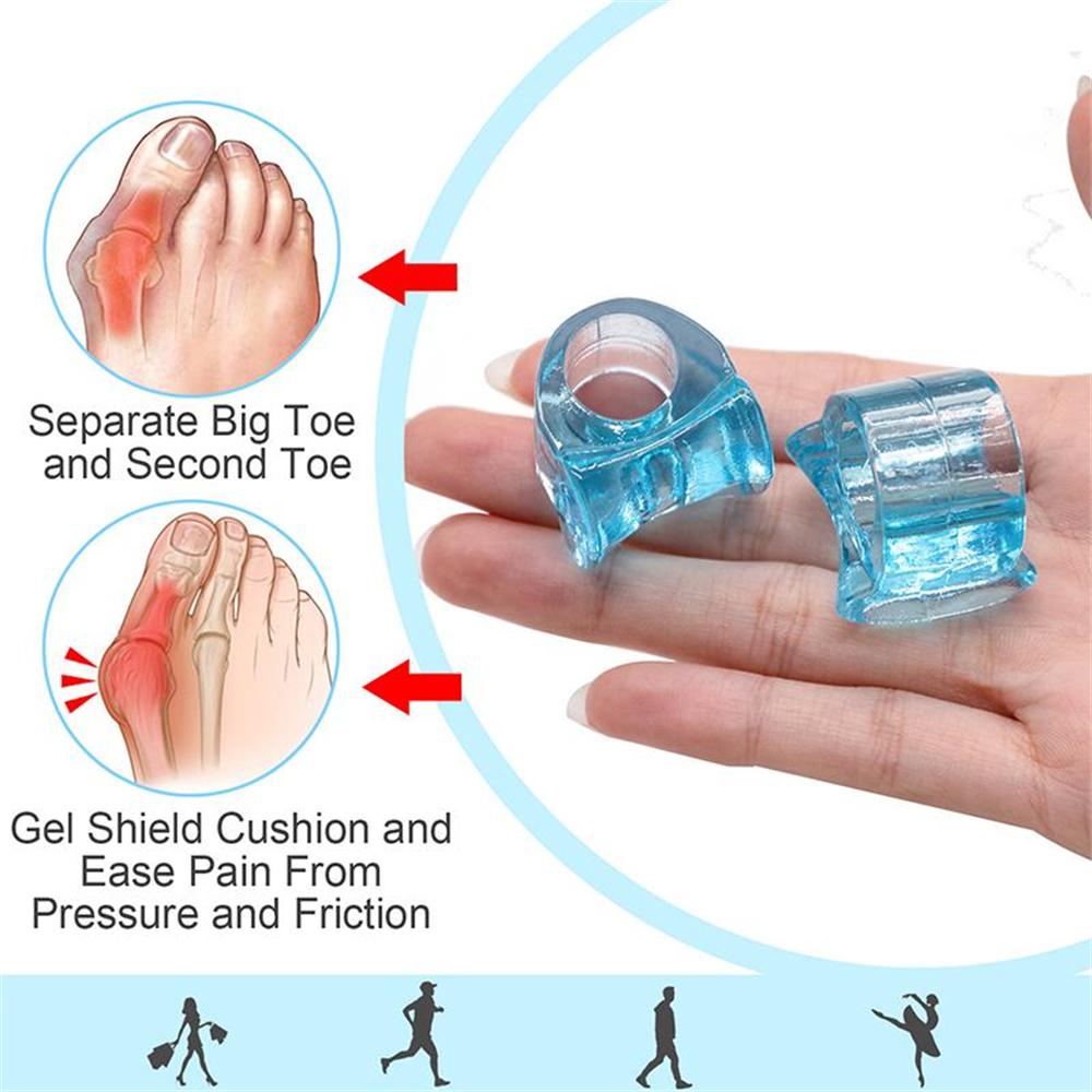 6 Paar Zehentrenner für überlappende Zehen Gel-Hammerzehenstrecker und Ballenzeh-Entlastungspads Silikon-Großzehenspreizer zur Hallux-Valgus-Korrektur