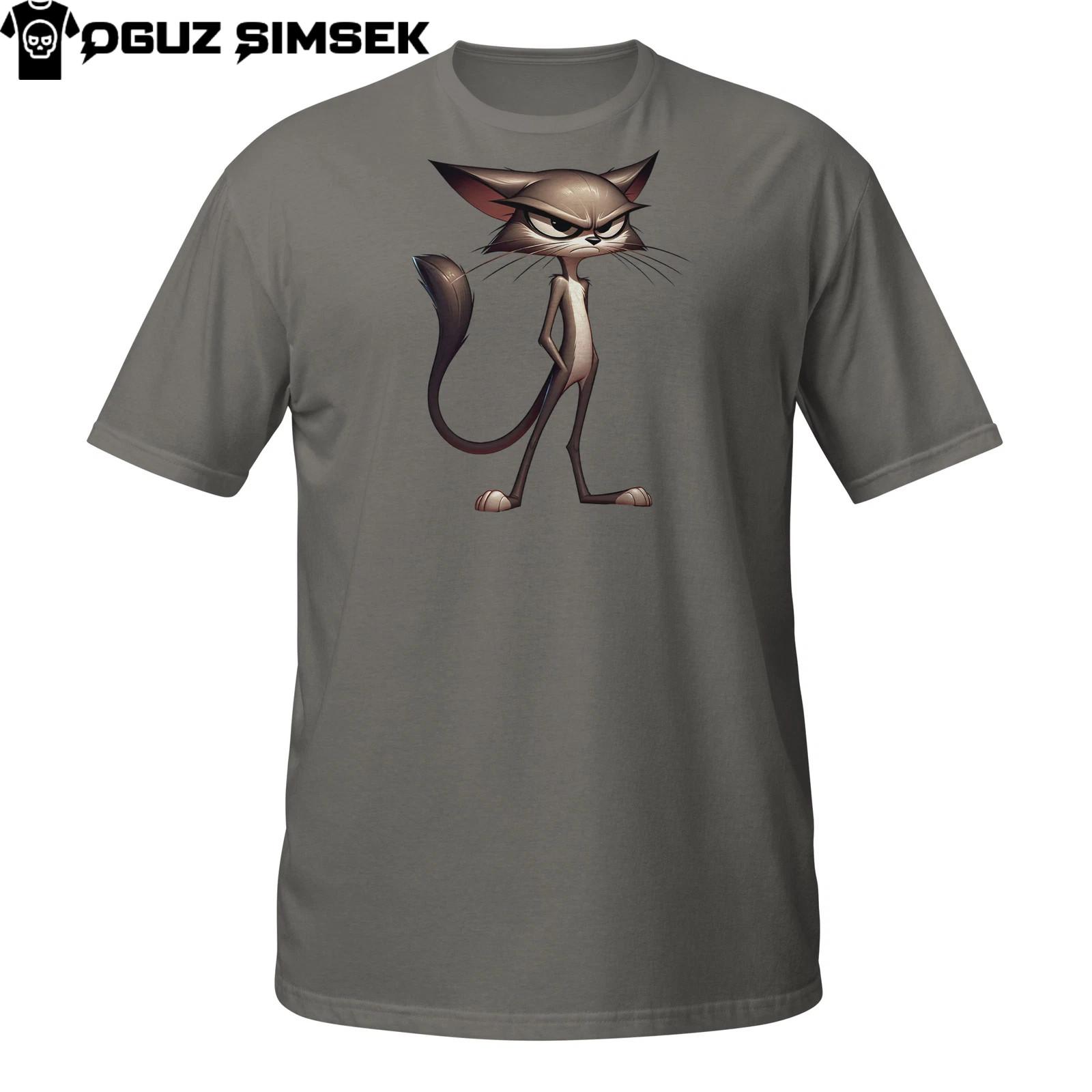 Sassy Skinny Cat T-Shirt Mens Womens Tees Top – Sarcastic Cartoon Kitty with Serious Diva Energy XL
