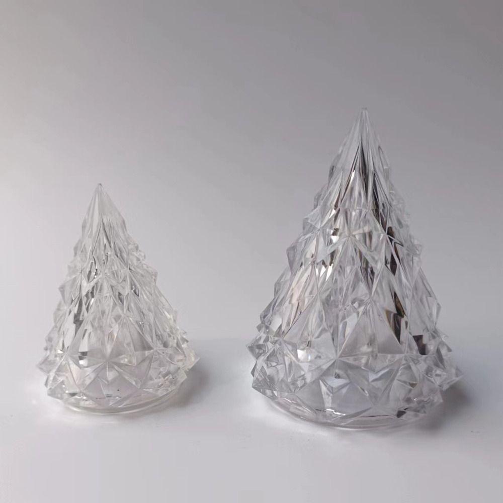 2pcs LED Lighting Christmas Tree Crystal Lamp Atmosphere Night Light Electronic Candle Lamp Home