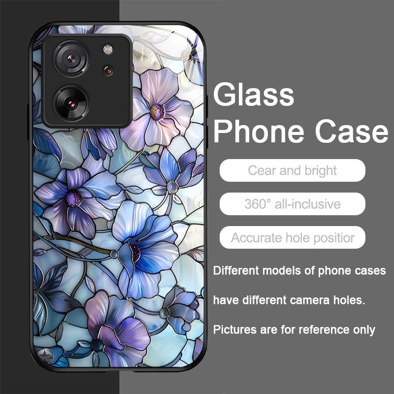 Luksusowe Szklane Etui Hartowane z Teksturą Kwiatowego Marmuru do Motorola Moto G85 G84 G75 G55 Edge 50 Fusion 40 Neo 30 Pro
