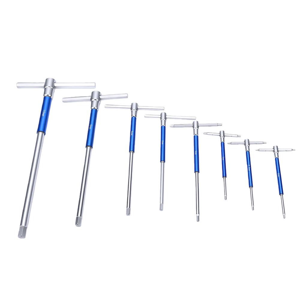 T Handle Wrench Set 2mm 2.5mm 3mm 4mm 5mm 6mm 8mm 10mm Non Slip Metric T Handle Spinner Set for Vehicles Maintenance