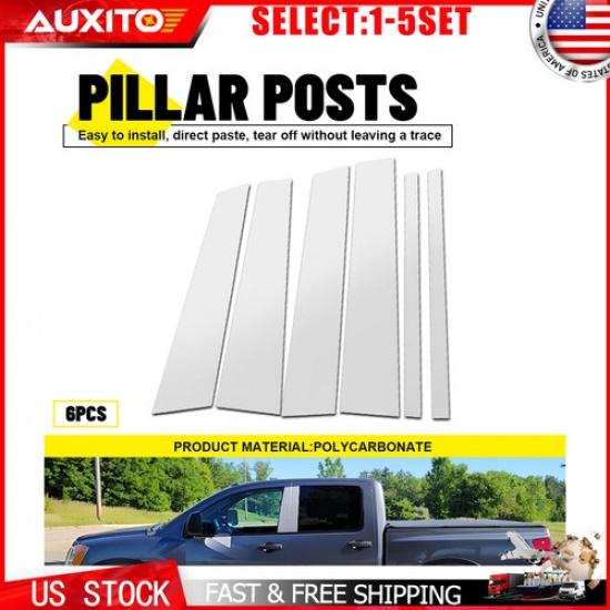 For Nissan Titan Crew Cab 2004-2015 Mirror Chrome Door Window Pillar Posts 6-30X 6X(1Set) Pillar Posts Chr
