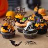 Halloween 3D Acrylic Bat Cake Topper Cupcake Decorations Reusable Spooky Flying Gothic Wedding Halloween Party Cake Accessories Decor