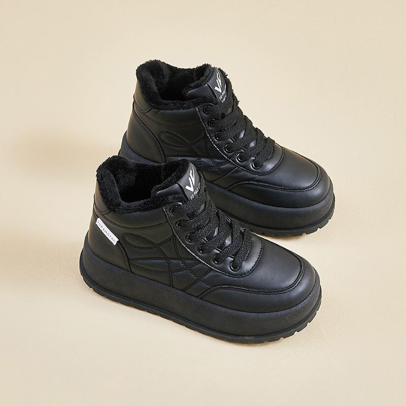 

Зимние маленькие бархатные белые туфли новые инс женские студенческие теплые увеличивающие рост туфли на платформе повседневная обувь П 40 чёрный