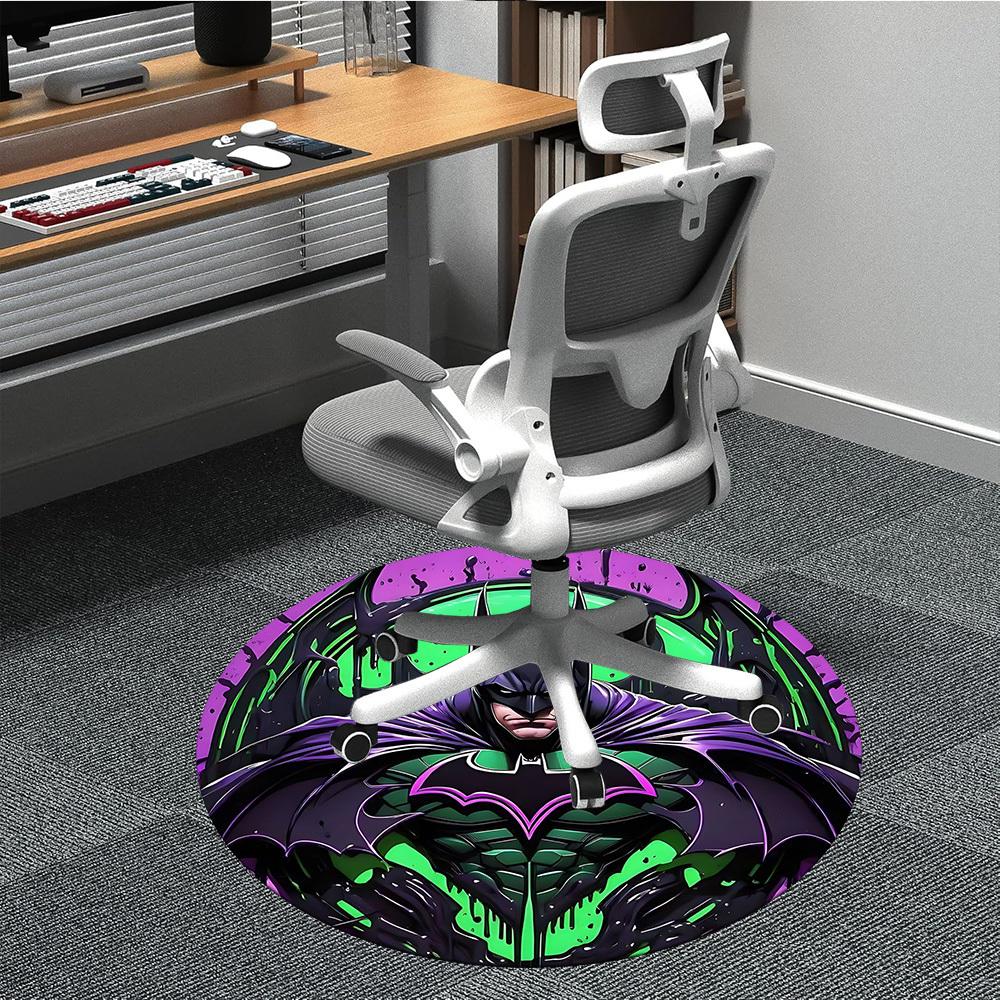 1 Peça Tapete Redondo de Escritório Batman, Para Sob Cadeiras de Escritório Quarto Sala de Estar Decoração de Casa, Decoração de Quarto, Disponível em Vários Tamanhos