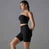 New One-piece Sports Bra With Anti Slip, Anti Glare, Strapless Yoga Suit Set, Base, Fitness Shorts Two-piece Set