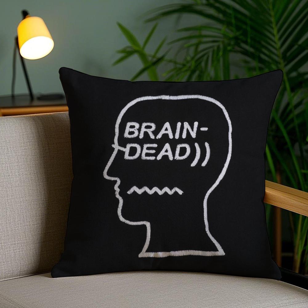 Los Angeles B-Brain Dead Cushion Cover Plush Fabric Soft Double-Sided Printed Sofa Pillow Case Colorfast Home Decor Gift