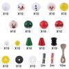 170pcs Xmas DIY Craft Kit w/ 20mm &10mm Snowman Old Man Beads, 20mm Washers, 1cm Ribbons, 17x16mm&15x12mm Wood Cones, Hemp Ropes