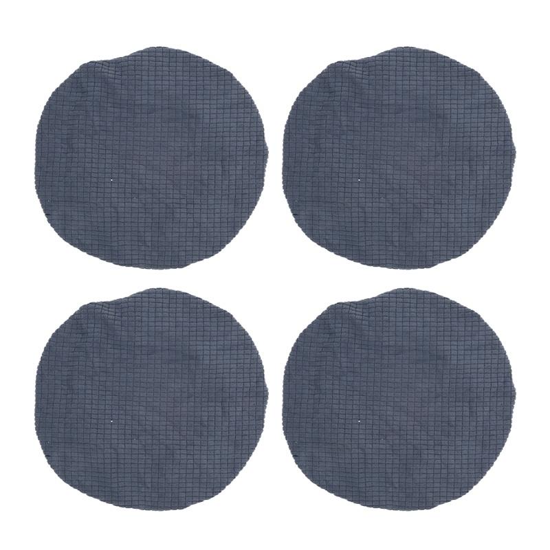 

4pc Adjustable Round Stool Cover Removable & Washable Chair Protector Stretch Fabric Fit Multiple Colors For Home Chair Cover One Size
