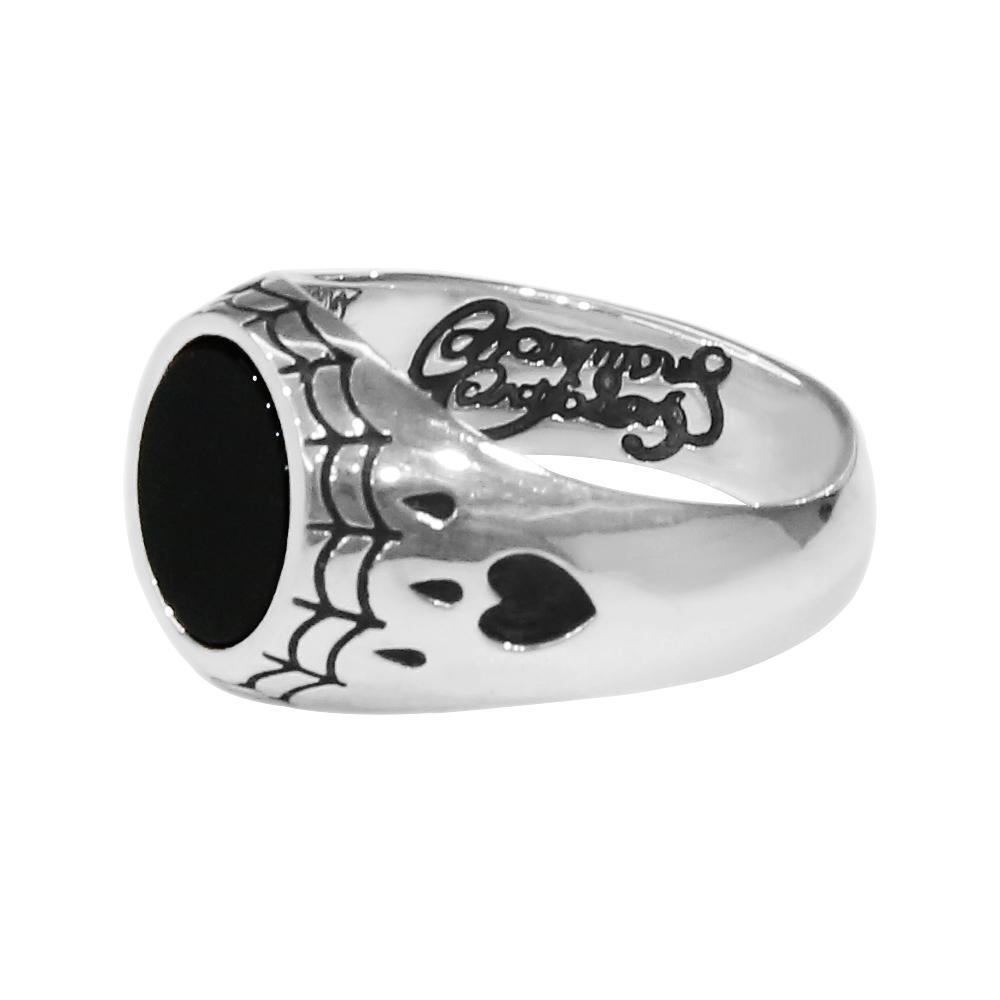 Anonymous Artisan Heart Web Onyx Ring