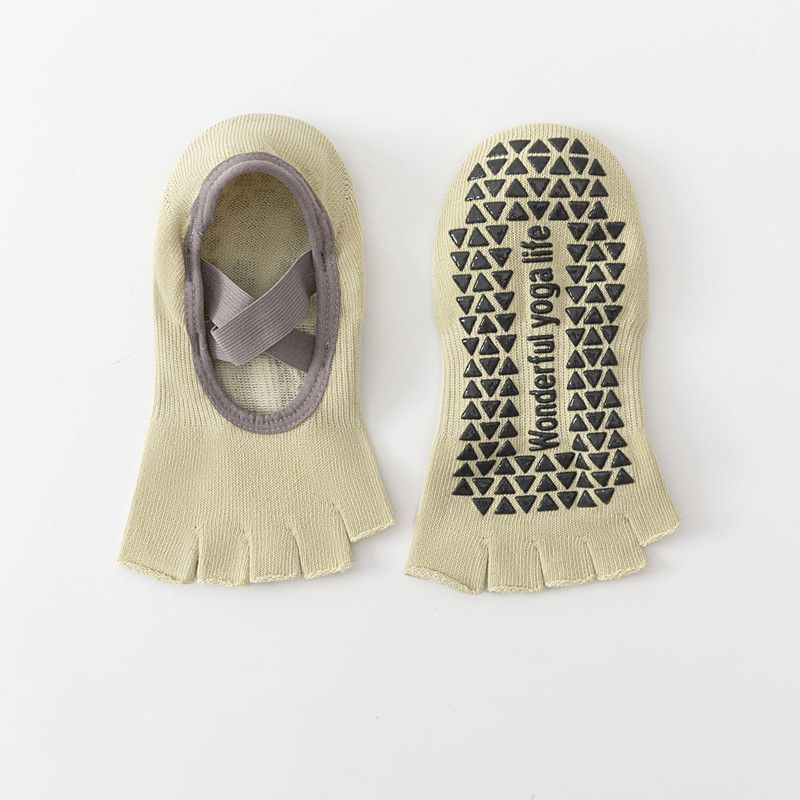 

Носки для йоги с раздельными пальцами, не душные, впитывающие пот, с перекрестными ремешками, женские силиконовые нескользящие носки для аэробики, носки для тренировки красоты стоп для пилатеса 1 pair [Green]]