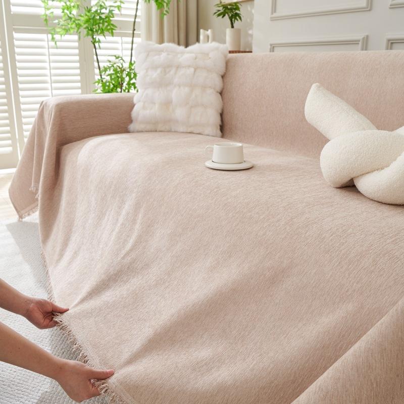 1Pc Solid Color Sofa Cover Four Seasons Universal L-Shaped Corner Blanket Wear Resistant Non Slip Couch Protector  S052