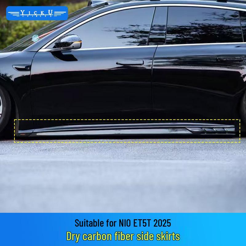 Upgrade Compatible Carbon Fiber Aero Kit: Shirok Front Lip, Rear Diffuser, Tail Wing & Side Badges for NIO ET5T.
