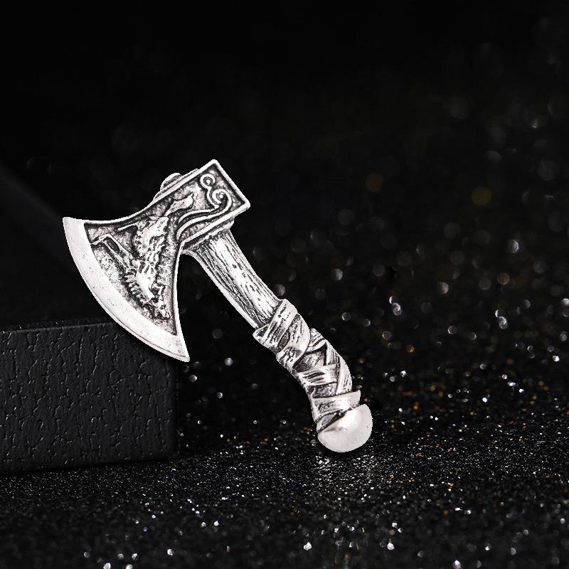 

Сокира Ретро Процвітаюча Семивимірна П ять Елементів Процвітаюче Багатство Брошка-томагавк 3*5CM