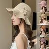 Fisherman Hat with Flower Detail Wide Brim Glitter Bucket Hat