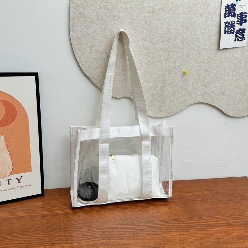 2025 new casual new transparent jelly bag daily street trend shoulder bag tote bag handbag