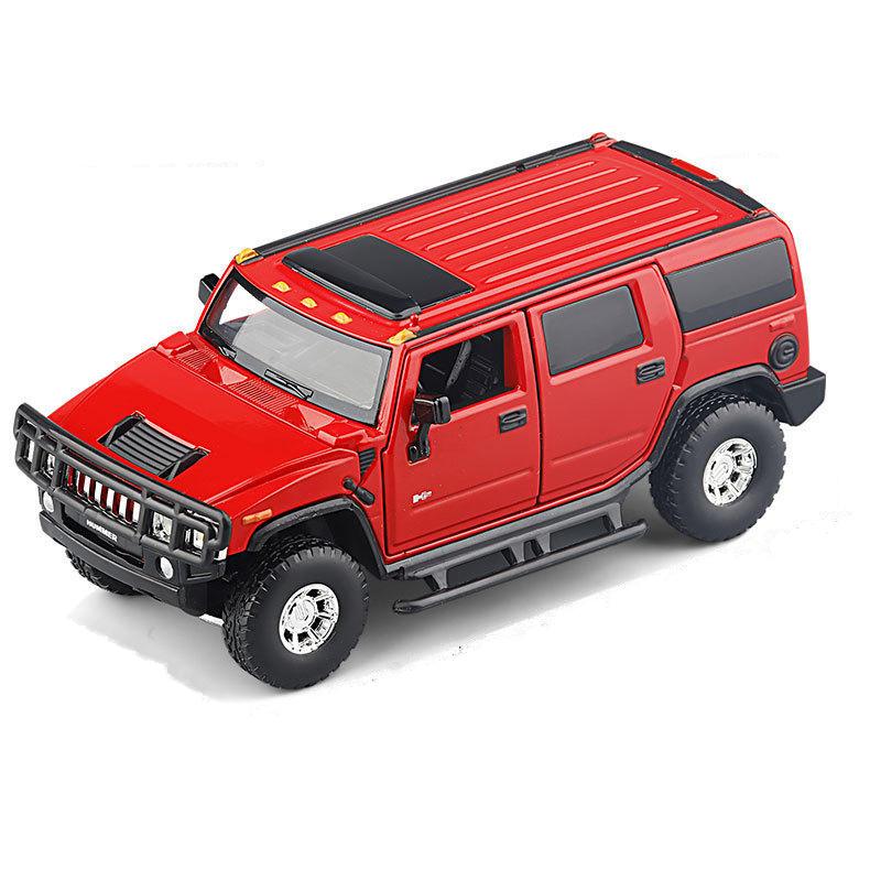 1:32 Hummer H2 Legierung Auto Modell Diecasts & Spielzeug Metall Geländefahrzeuge Auto Modell Simulation Sound Licht Sammlung Kinder Spielzeug Geschenk red
