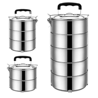 Stainless Steel Insulated Food Container Stackable Food Warmer Lunch Snack Box  Dining Out