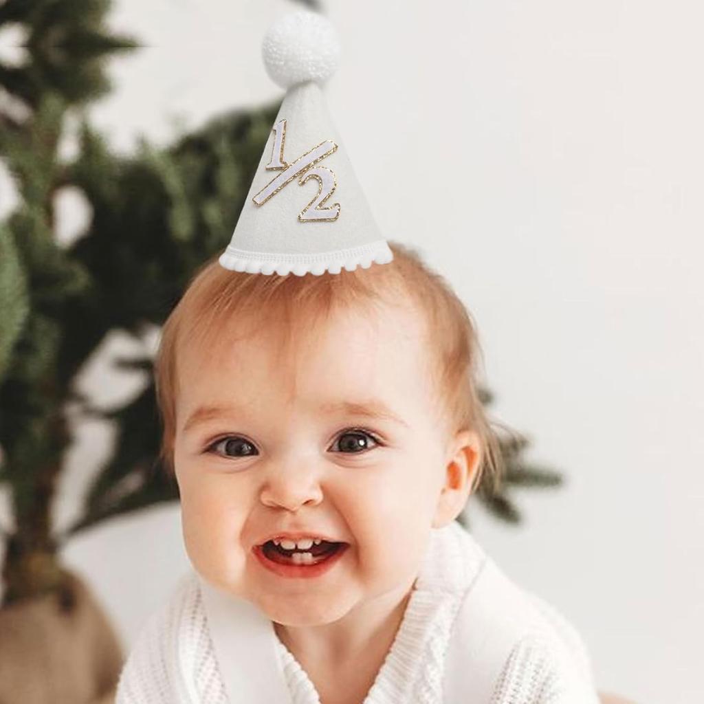 Boho 1/2 Birthday Hat For Babies, Handmade Boho Style Half A Year Old Birthday Crown, Neutral Color, Unisex