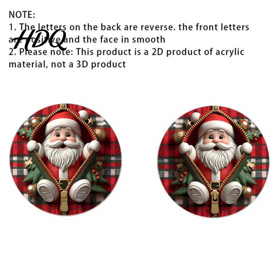 Unique Holiday Souvenir Gifts Double-sided Acrylic Christmas Hanging Ornaments Xmas Cartoon Snowman/Penguin/Gingerbread Man/Santa Claus Indoor
