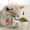 Feathered Cats Toy with Realistic Bird Sound Enrichment Catmint Toy for Indoor Boredom Cats Stress Reduce Exercise Toy