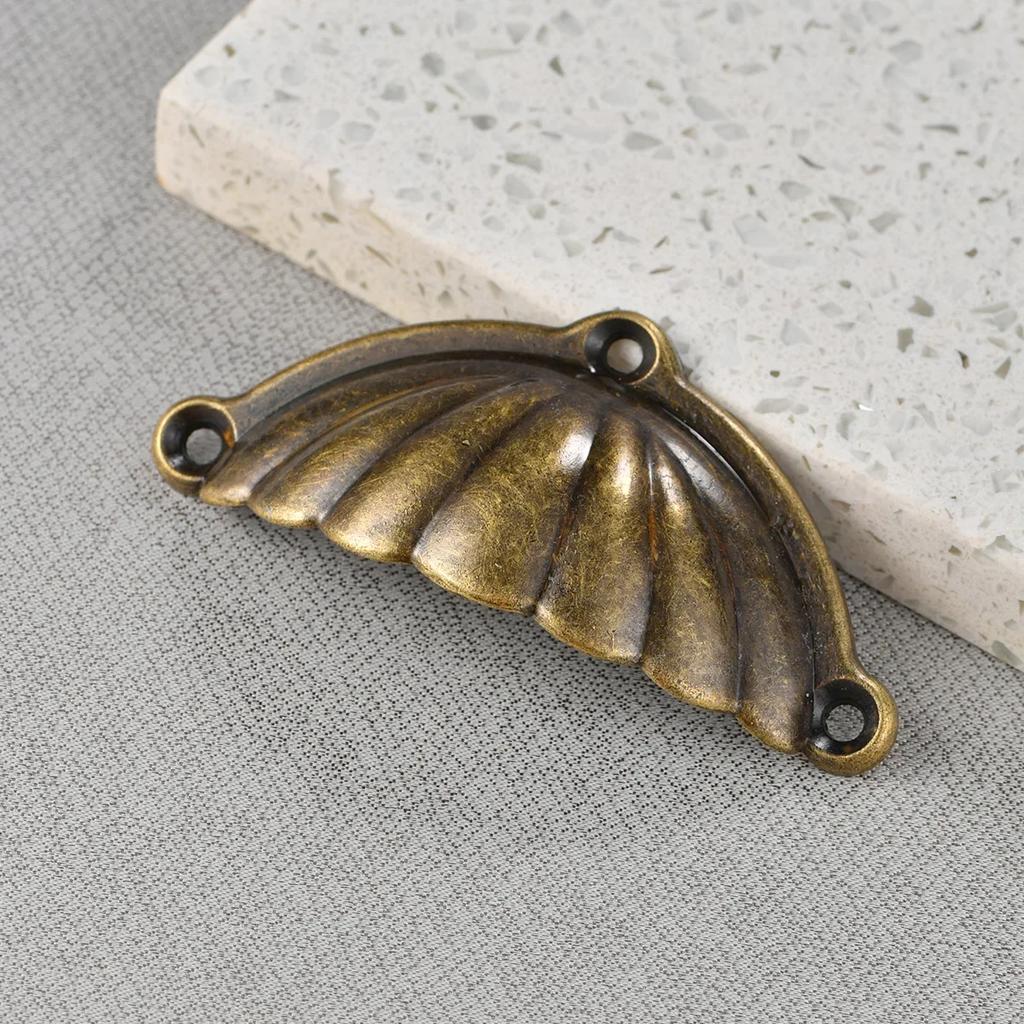 10PCS Antique Shell Handles, Drawer Handles  Semi-Circular Dumplings Pulls Alloy Cabinet Pattern Medicine Cabinet Pulls