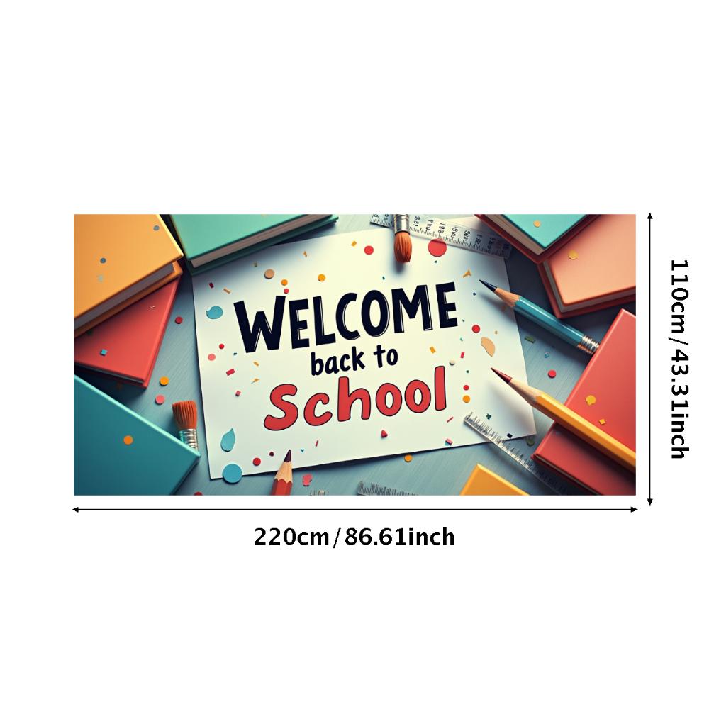 Willkommen zurück zur Schule Banner Hintergrund für Klassenzimmerdeko Kinder Schulfest Veranstaltung Hintergrunddekorationen Foto-Requisiten
