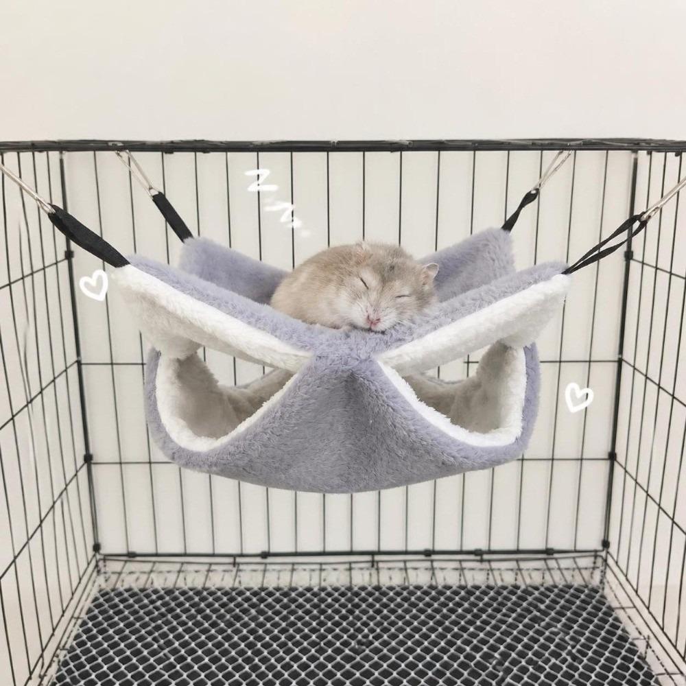 Thicken Small Animal Sleeping Bag Winter Plush Nest Bed Cozy Hanging Pet Hammock  Small Pet Cage