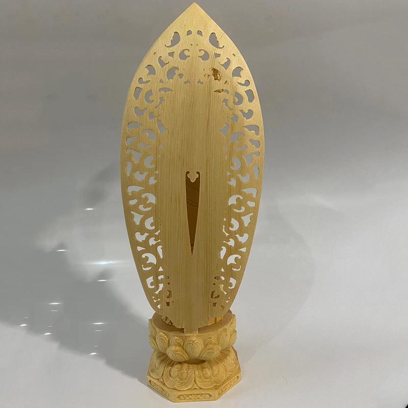 Natural Solid Wood Ksitigarbha Bodhisattva Statue Chinese Buddha Statues Home Room Office Feng Shui DecorationFigure Statue 11in